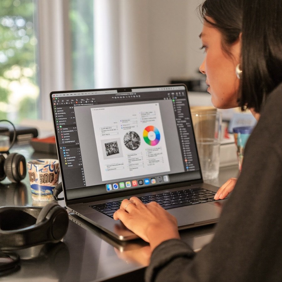Webdesigner munka közben