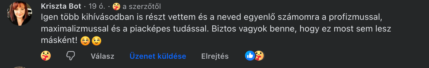 Kriszta Bot hozzászólása