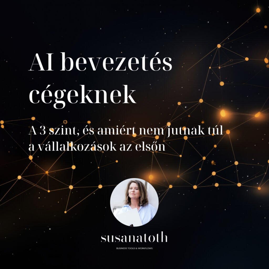AI bevezetés cégeknek: a 3 szint, és amiért nem jutnak túl a vállalkozások az elsőn 7 AI bevezetés cégeknek nem arról szól, hogy letöltesz egy appot. 3 szint van, és a különbség köztük óriási. Melyiken vagy te?