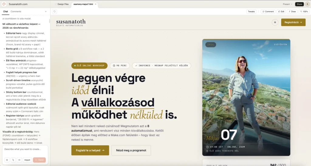 claude design landing page
