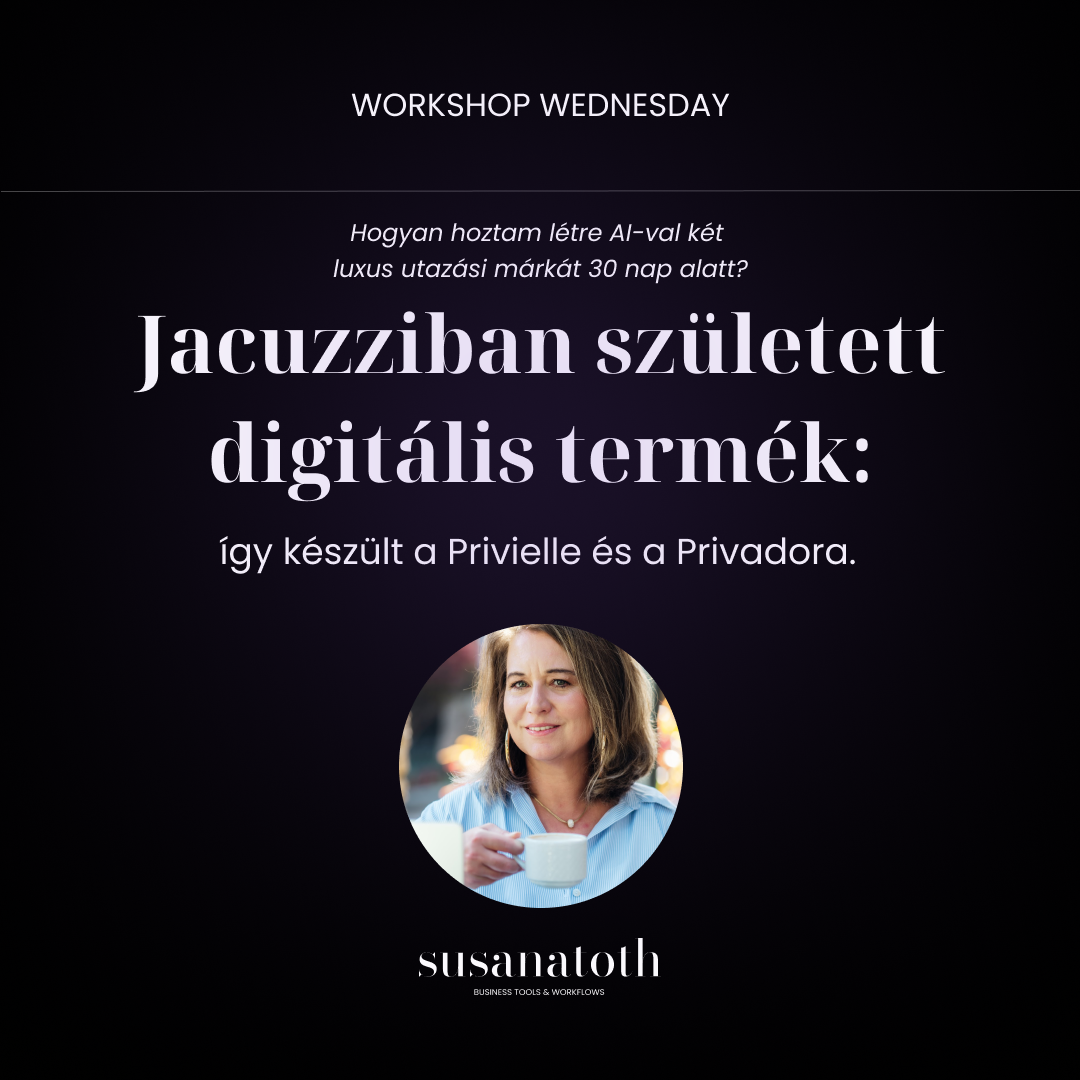 Jacuzziban született digitális termék – így készült a Privielle 3 Hogyan készül ma egy digitális termék, egy brand a mesterséges intelligencia segítségével? 2 órás gyakorlati workshop