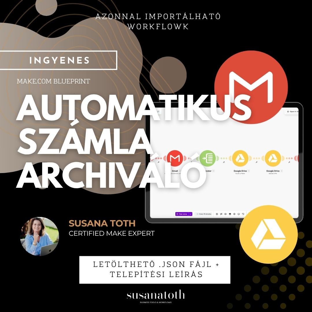 INGYENES letölthető Make.com Blueprint: Automatikus számla archiváló