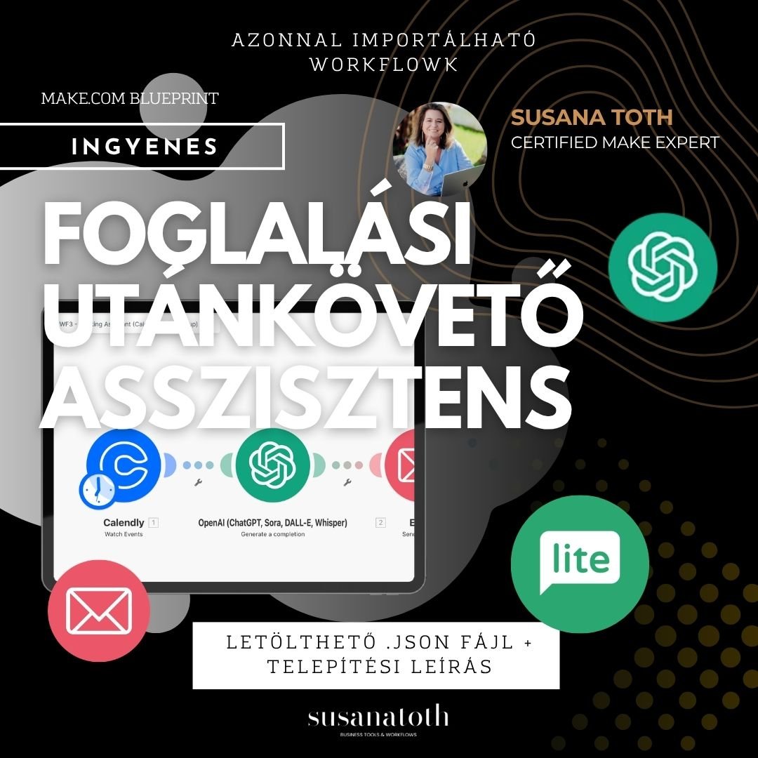 INGYENES letölthető Make.com Blueprint: Foglalási utánkövető asszisztens