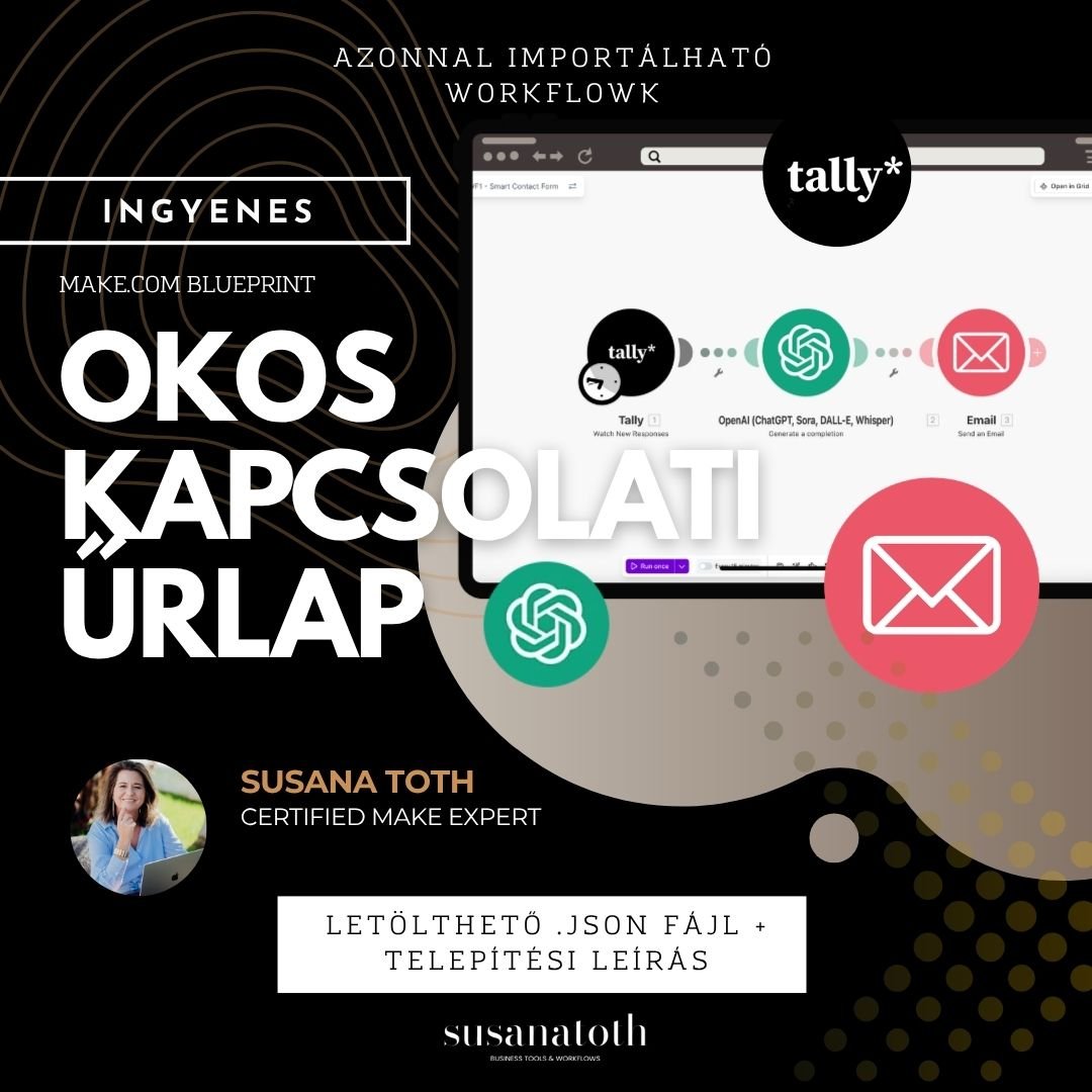 INGYENES letölthető Make.com Blueprint: Okos kapcsolati űrlap