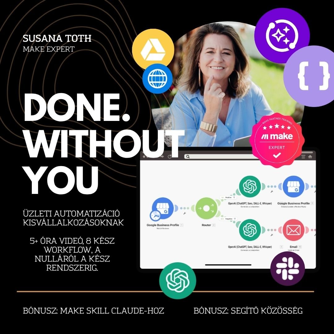 Done. Without You. Üzleti automatizálás kisvállalkozóknak – Make.com alapokon